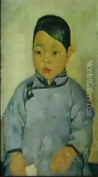 Kleines Chinesenkind Oil Painting - Emil Orlik