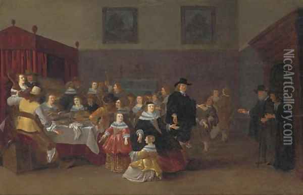 A banquet Oil Painting - Anthonie Palamedesz(Stevaerts, Stevens)