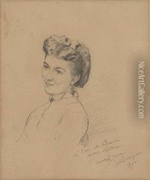 Portrait Of A Woman Oil Painting - Carolus (Charles Auguste Emile) Duran