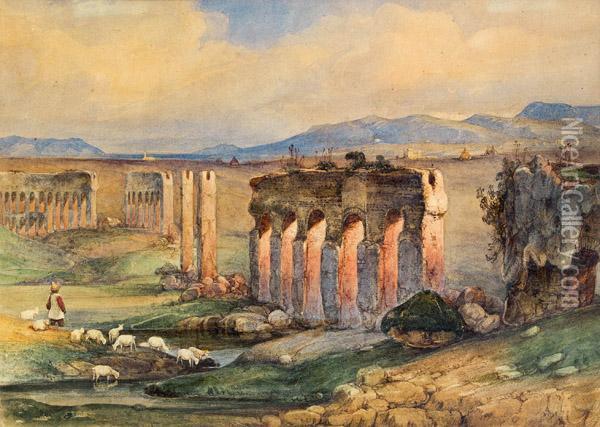 Romische Ruinen Oil Painting - Jacob Alt