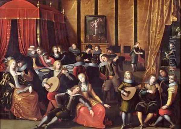 The Spanish Concert or The Gallant Rest Oil Painting - Louis de Caullery