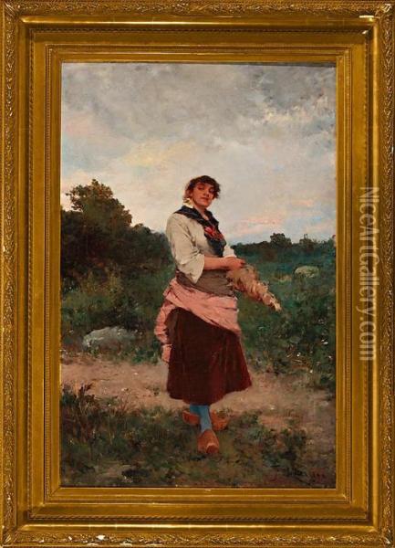 Joven Campesina Oil Painting - Francisco Miralles Galup