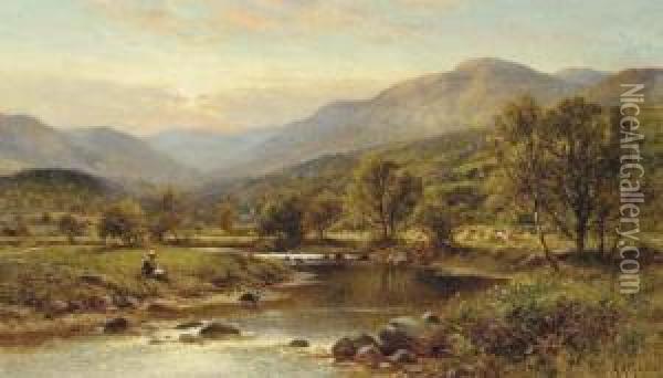 View Of Festiniog, North Wales Oil Painting - Alfred I Glendening