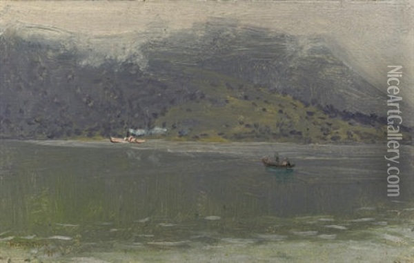 Lake Como, Italy Oil Painting - Nikolai Nikanorovich Dubovskoy