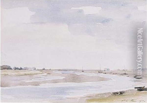 An Estuary Scene Oil Painting - Philip Wilson Steer