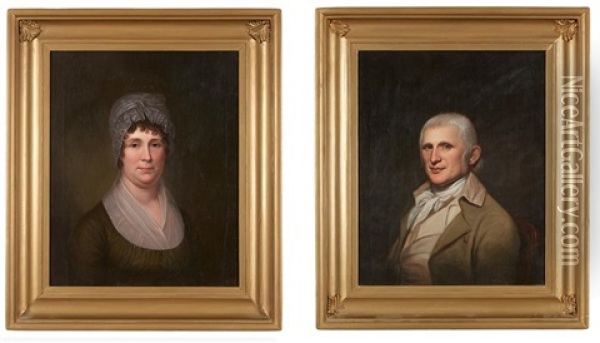 Two Portraits: Zachariah  And Susanna Poulson Oil Painting - Charles Willson Peale