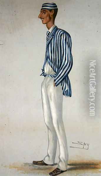 The Demon Bowler, from Vanity Fair, 13th July 1878 Oil Painting - Leslie Mathew Ward