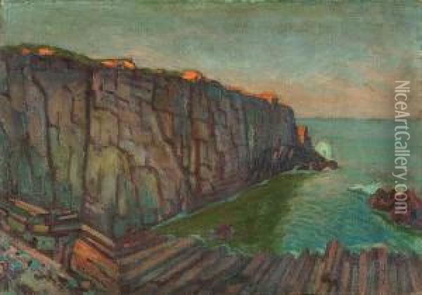 Skaliste Wybrzeze Morskie, 1926-27 Oil Painting - Abraham Neumann