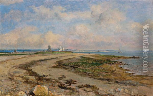 Entrance To The Harbor Of Norwalk, Connecticut Oil Painting - George Loring Brown
