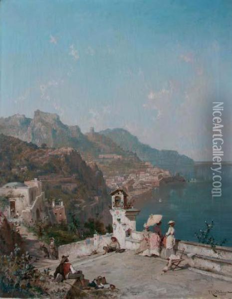 Amalfi - Golfo Di Salerno Oil Painting - Franz Richard Unterberger
