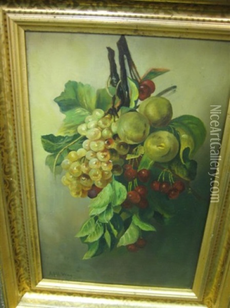 Still Life, Hanging Garland Of Fruit Oil Painting - Andrew John Henry Way