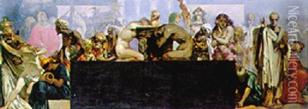 Conquiste Dell'impero Romano Oil Painting - Giovanni Grifo