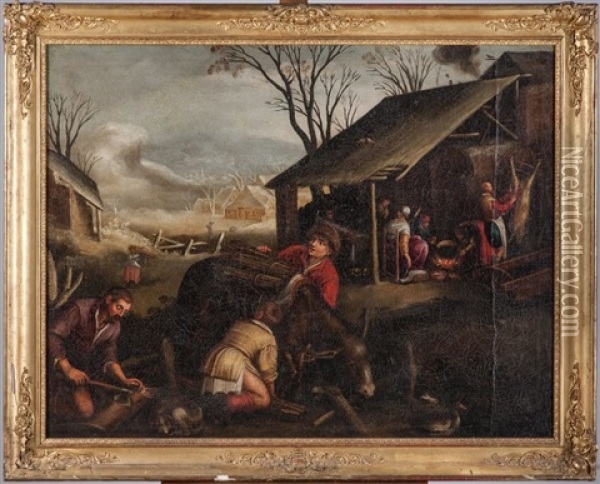 L'ete Et L'hiver (2 Works) Oil Painting - Jacopo dal Ponte Bassano