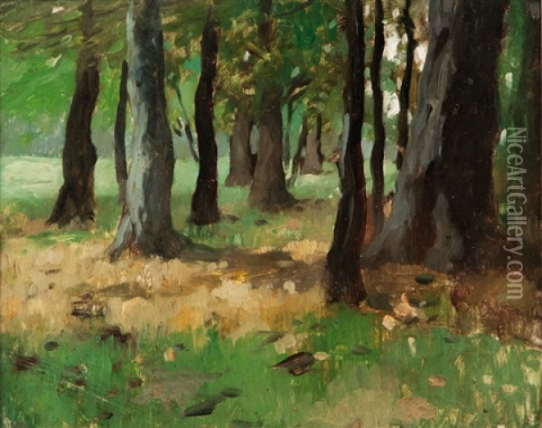 Edge Of The Wood Oil Painting - Thomas Herbst