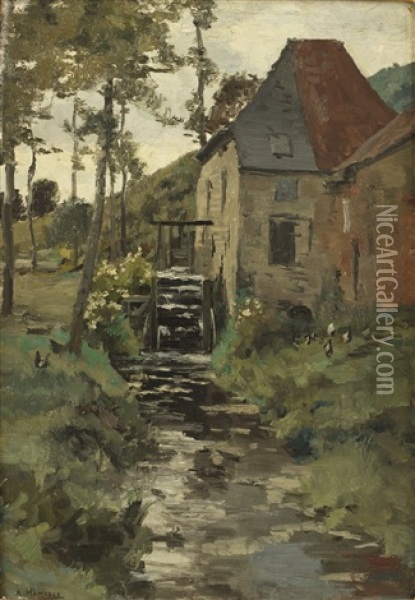 De Moulin D'hoeylandt Oil Painting - Adolphe Hamesse