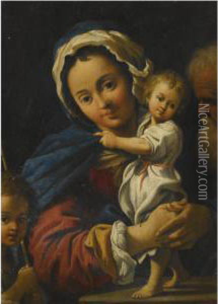 Holy Family Oil Painting - Bartolomeo Schedoni