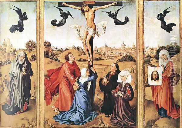 Triptych of Holy Cross Oil Painting - Rogier van der Weyden