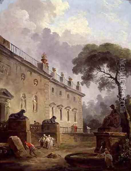 Terrace of the Villa Madama Oil Painting - Hubert Robert