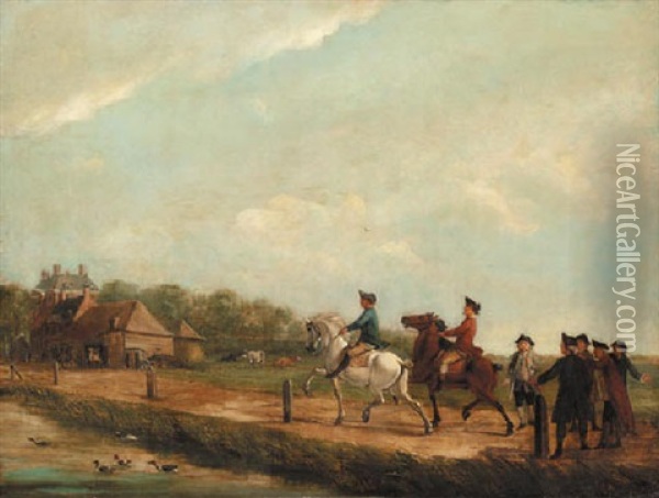 Horseman On A Road Oil Painting - John Boultbee