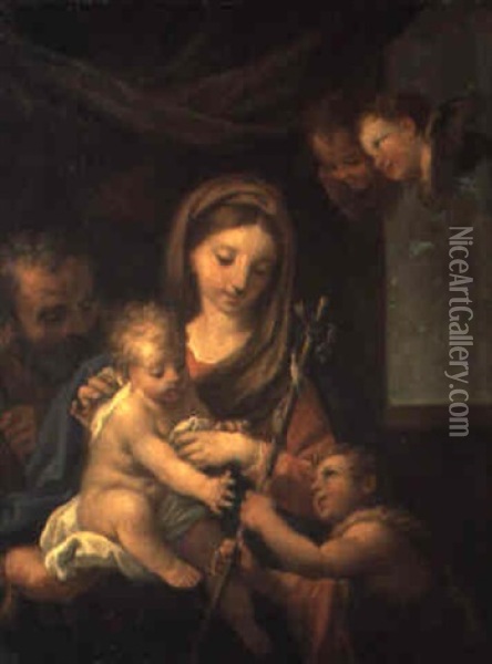 La Sacra Famiglia Con S. Giovannino Oil Painting - Carlo Maratta