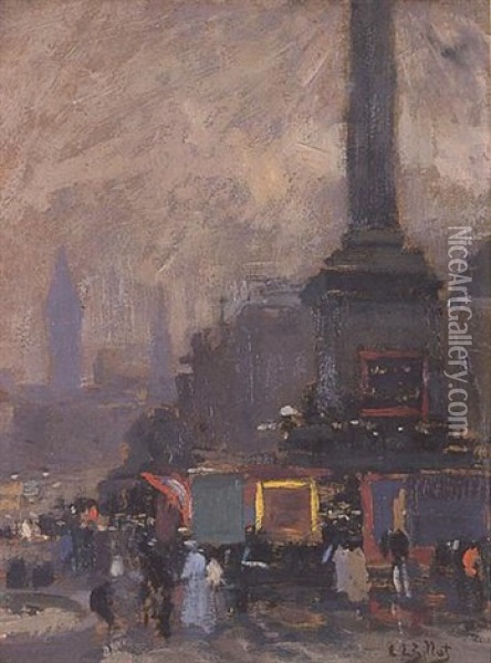 Trafalgar Square Oil Painting - Eugene Louis Gillot
