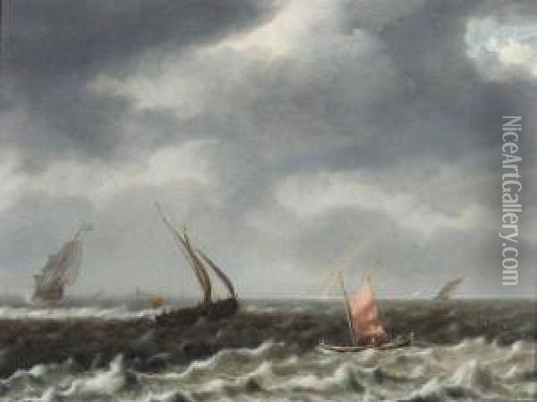 Marine Avec Arc En Ciel Oil Painting - Hendrik van Anthonissen