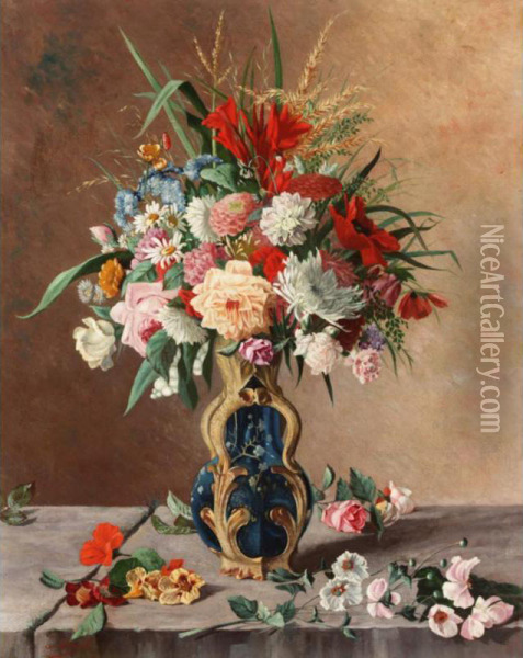 Flowers Oil Painting - Alix Louise Enault