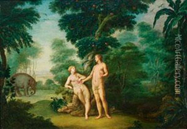 Adam Und Eva Im Paradies Oil Painting - Hendrik van Balen