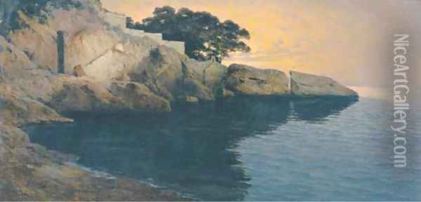 The coast off Dubrovnik Oil Painting - Paul von Spaun
