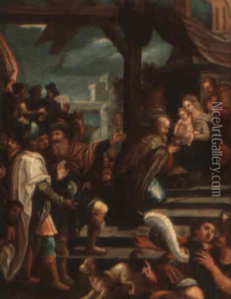 The Adoration Of The Magi Oil Painting - Hans Rottenhammer the Elder