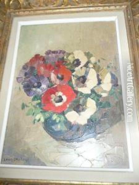 Bouquet De Fleurs. Oil Painting - Louis Pastour