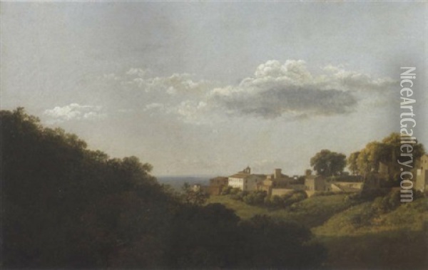 San Marino Oil Painting - Jean Joseph Xavier Bidault
