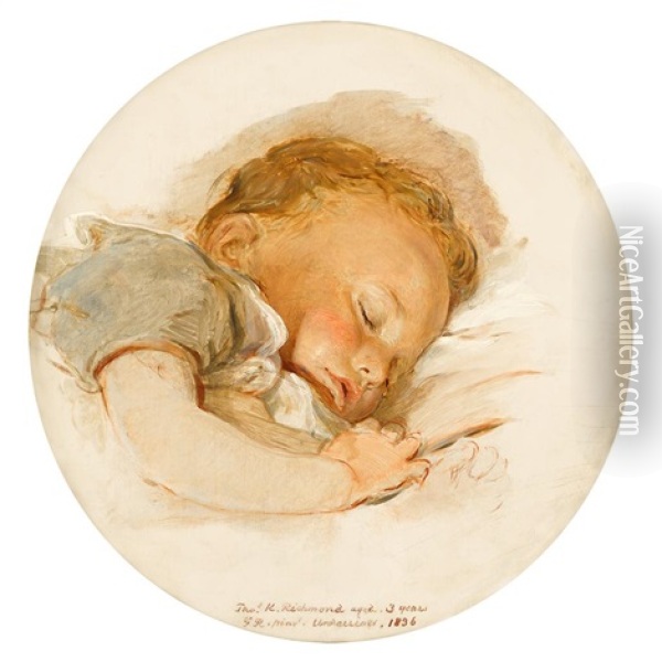 Study Of Thomas Knyvett Aged Three Oil Painting - George Richmond