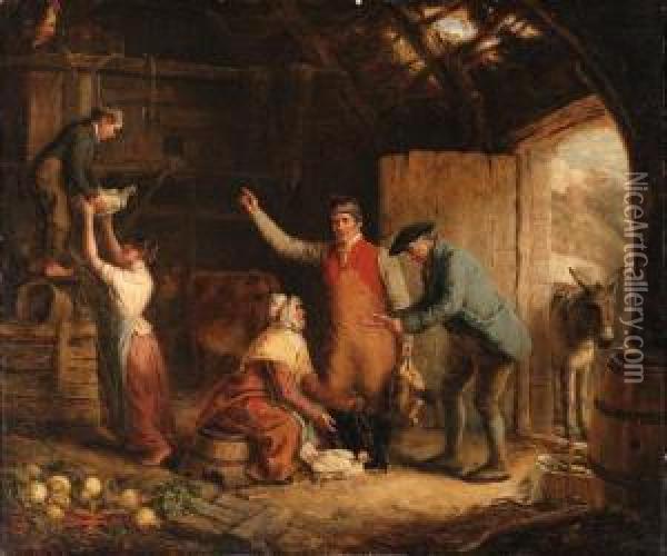 The Poultry Buyer Oil Painting - Alexander Snr Fraser
