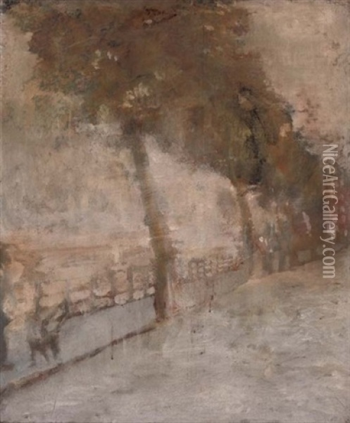 A Walk By The River Oil Painting - Arthur Ambrose McEvoy