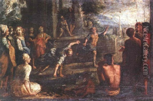 Atalanta And Hippomenes, A Bozzeta Oil Painting - Cristofano Allori