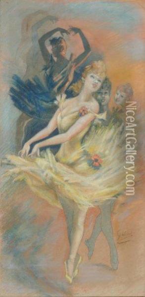 Danseuses Oil Painting - Jules Cheret