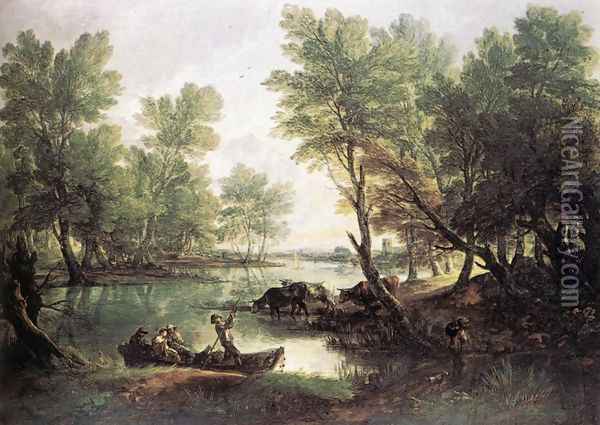 River Landscape 1768-70 Oil Painting - Thomas Gainsborough