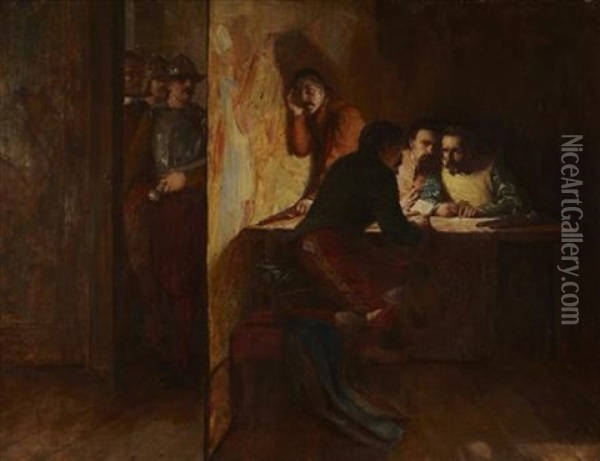 The Conspirators Oil Painting - William Fettes Douglas