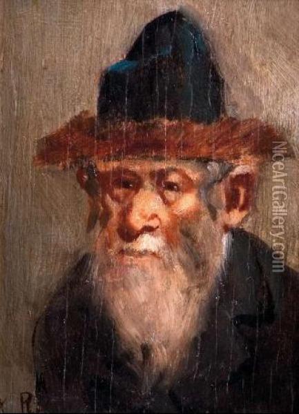 Portret Zyda W Futrzanej Czapie Oil Painting - Otto John Herschel