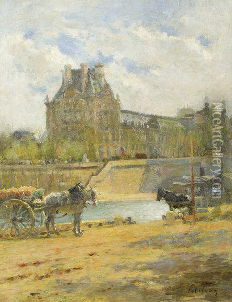 Vue Du Louvre Oil Painting - Albert Lebourg