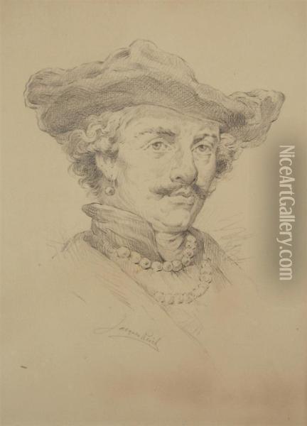 Head Of Rembrandt Oil Painting - Jacques Reich