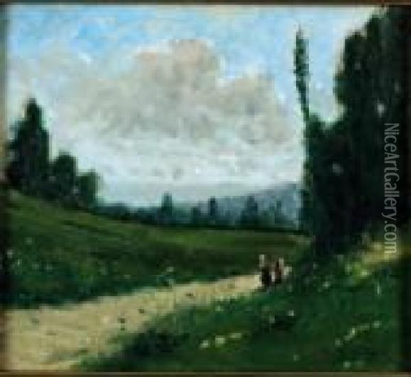 Paesaggio Con Figure Oil Painting - Giovanni Colmo