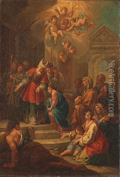 The Presentation In The Temple Oil Painting - Matteo Bonecchi
