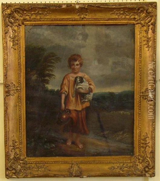 Cottage Girl With Dog And Pitcher Oil Painting - Thomas Gainsborough