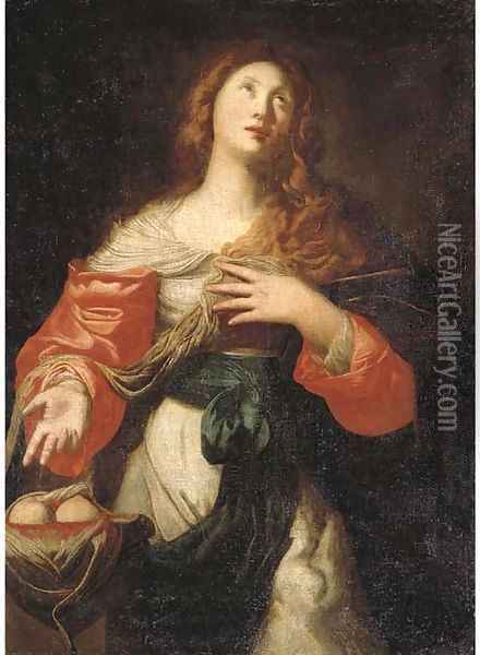 Saint Agatha Oil Painting - Niccolo De Simone