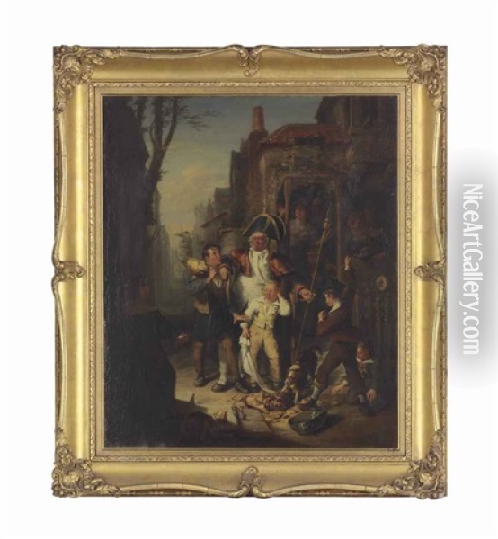 Bailiff And Boys Oil Painting - William Kidd