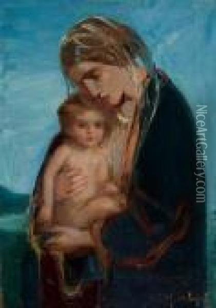 Madonna And Child Oil Painting - Laura Adeline Muntz-Lyall