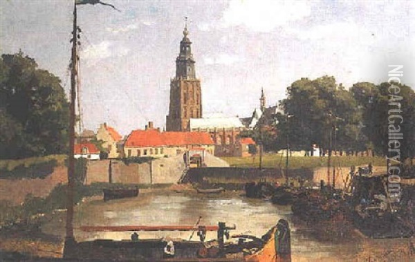 A View Of Zutphen Oil Painting - Hendrik Willem Mesdag