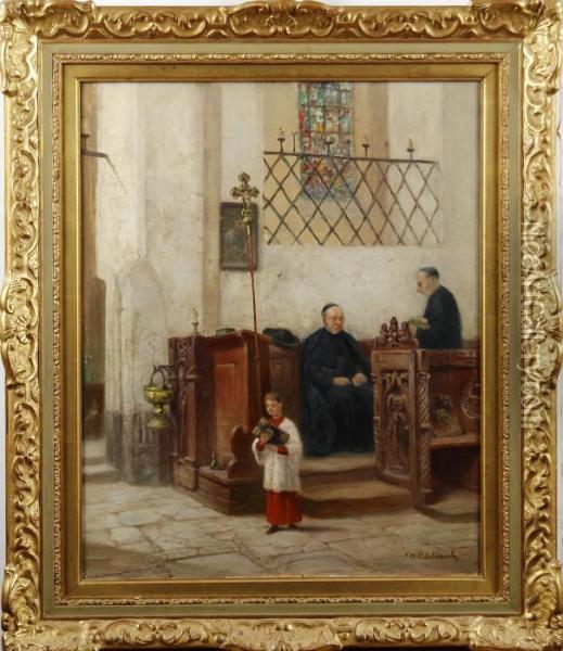 Kyrkointerior Oil Painting - Frans Wilhelm Odelmark